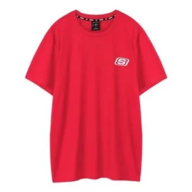 Maglietta a maniche corte Skechers Printing S Knit da uomo, rosso racing