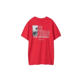 Maglietta a maniche corte Skechers Printing S Knit da uomo, rosso racing