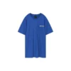 Maglietta blu a maniche corte in maglia stampata