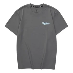 Maglietta casual con stampa di lettere “Grey Blue”
