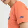 Maglietta Skechers da uomo a maniche corte con stampa, arancione e rosso