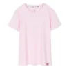 Maglietta sportiva casual a maniche corte con collo rotondo rosa