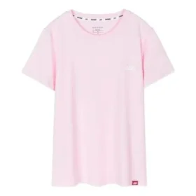 Maglietta sportiva casual a maniche corte con collo rotondo rosa