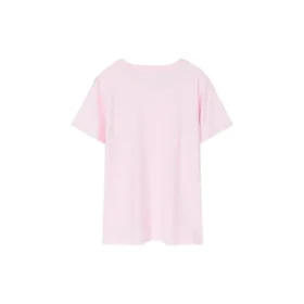 Maglietta sportiva casual a maniche corte con collo rotondo rosa