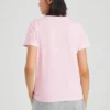 Maglietta sportiva casual a maniche corte con collo rotondo rosa