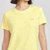 Maglietta sportiva casual a maniche corte con stampa sfocata Giallo