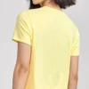 Maglietta sportiva casual a maniche corte con stampa sfocata Giallo