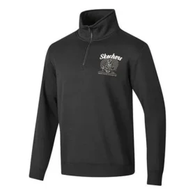 Maglione basic a maniche corte con mezza zip “Nero Bianco”