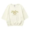 Maglione casual a collo rotondo con stampa a lettere “Beige”