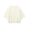 Maglione casual a collo rotondo con stampa a lettere “Beige”