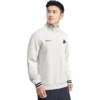 Maglione casual con collo rotondo e mezza zip “White Black”