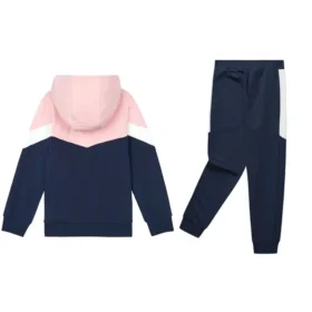 Maglione con cappuccio SKX, tuta sportiva in maglia con polsini elasticizzati “Navy Pink White”