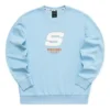 Maglione con scollo rotondo e lettere sportive “Blue White”