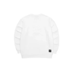 Maglione con scollo rotondo e lettere sportive “White Pink”