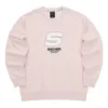 Maglione con scollo rotondo Sport Letter “Rosa Bianco”