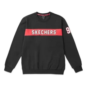 Maglione da uomo Skechers in maglia con stampa Alphabet Nero