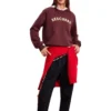 Maglione girocollo con logo stampato “Burgundy White”