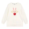 Maglione girocollo con stampa della serie CNY “Bianco Rosso”