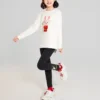 Maglione girocollo con stampa della serie CNY “Bianco Rosso”