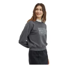 Maglione girocollo con stampa di lettere “Grey White”