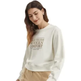Maglione girocollo con stampa di lettere “Grey White”