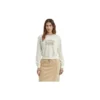 Maglione girocollo con stampa di lettere “Grey White”