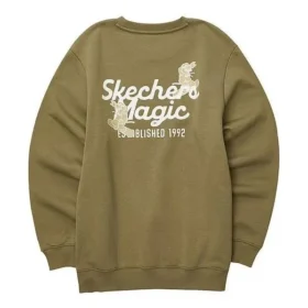 Maglione girocollo con stampa di lettere “Verde oliva Bianco”
