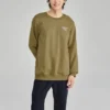 Maglione girocollo con stampa di lettere “Verde oliva Bianco”