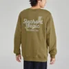 Maglione girocollo con stampa di lettere “Verde oliva Bianco”