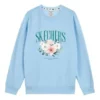 Maglione girocollo con stampa floreale “Blue White Grey”
