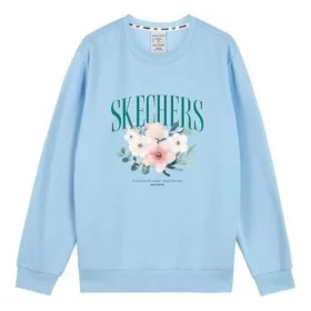Maglione girocollo con stampa floreale “Blue White Grey”