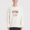 Maglione girocollo con stampa floreale “Blue White Grey”