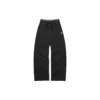 Pantaloni casual a gamba larga dritta con elastico in vita “Grigio Nero”