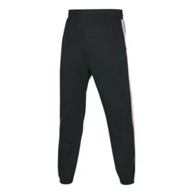 Pantaloni casual affusolati con elastico in vita a righe laterali “Nero”