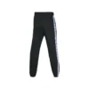 Pantaloni casual affusolati con elastico in vita a righe laterali “Nero”