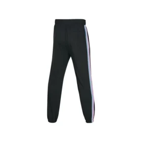 Pantaloni casual affusolati con elastico in vita a righe laterali “Nero”