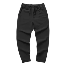 Pantaloni casual dritti in tessuto della serie Diamond “Black”