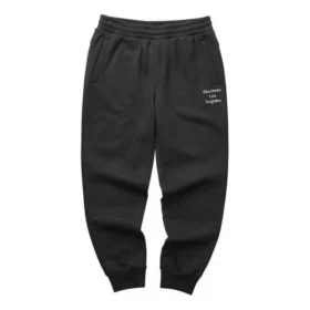 Pantaloni sportivi affusolati e caldi con fodera in pile e lettere “Black Grey”