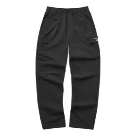 Pantaloni sportivi elasticizzati a vita alta con stampa a lettere “Nero Verde oliva”