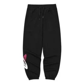 Pantaloni sportivi in maglia larga a vita media con stampa di lettere “Black White”