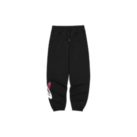 Pantaloni sportivi in maglia larga a vita media con stampa di lettere “Black White”