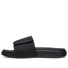 Pantofole sportive con tacco piatto e chiusura in velcro, nero
