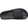 Pantofole sportive con tacco piatto e chiusura in velcro, nero