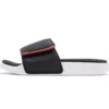 Pantofole sportive eleganti con tacco basso e chiusura in velcro Nero Rosso