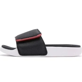 Pantofole sportive eleganti con tacco basso e chiusura in velcro Nero Rosso