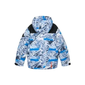 Piumino con cappuccio “Blue White Black”