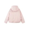 Piumino con cappuccio, polsini elasticizzati e zip nascosta in tinta unita “Pink White”