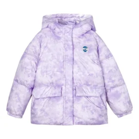 Piumino con cappuccio “Viola Bianco”