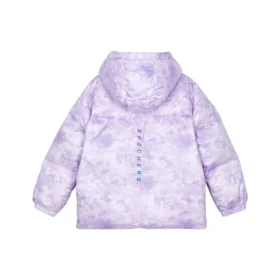 Piumino con cappuccio “Viola Bianco”