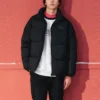 Piumino con logo stampato “Black”